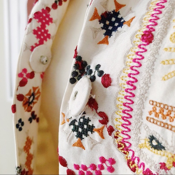 BIYA Johnny Was Embroidered Silk Coat Size M - Picture 6 of 8